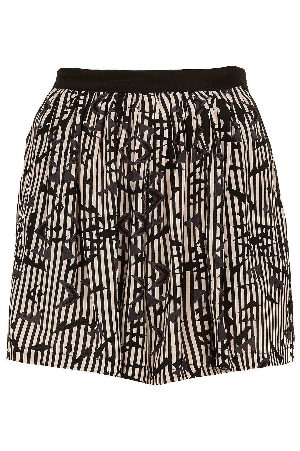 TOPSHOP Ikat Printed Culotte Shorts in Black - Lyst