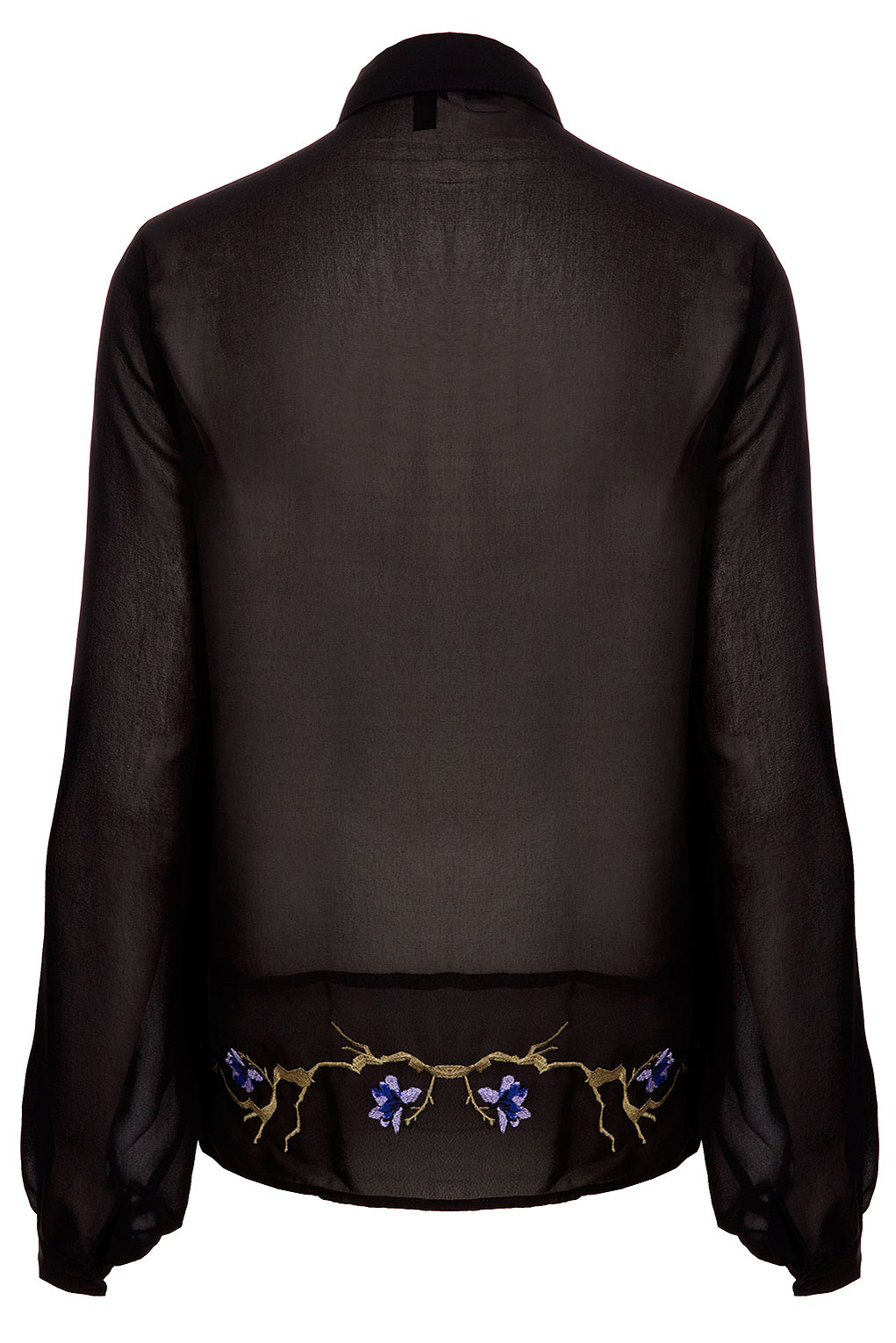 TOPSHOP Premium Bird Embroidered Shirt in Black - Lyst