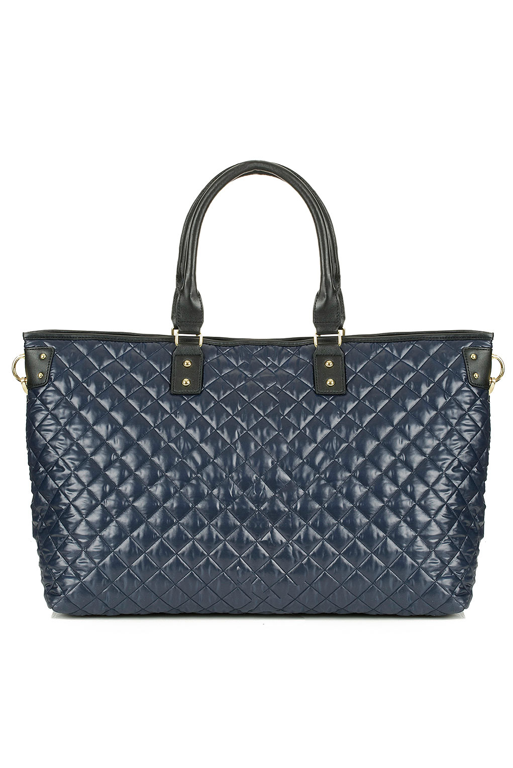 Quilted Luggage Tote Bag in Blue Lyst