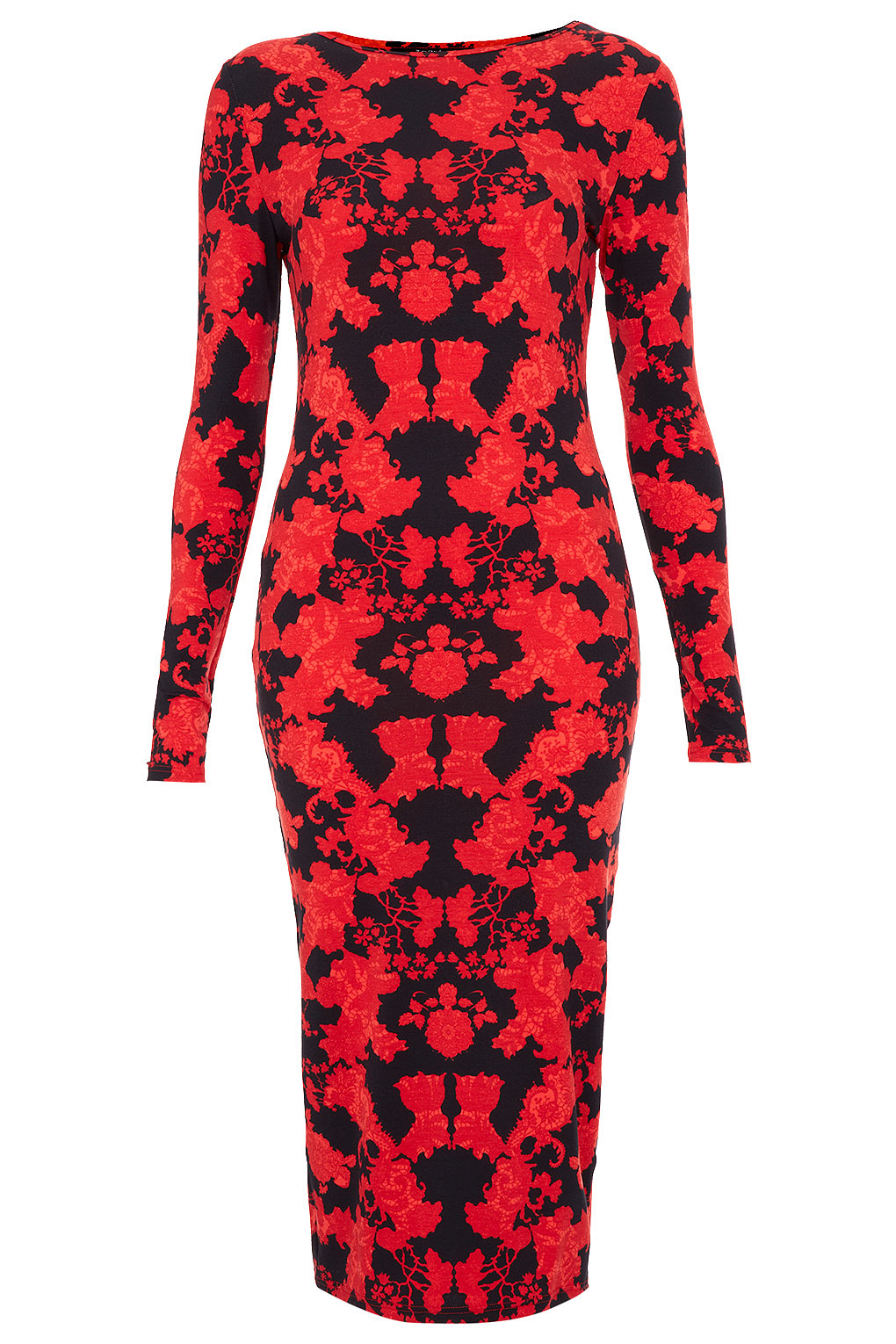 topshop red bodycon dress