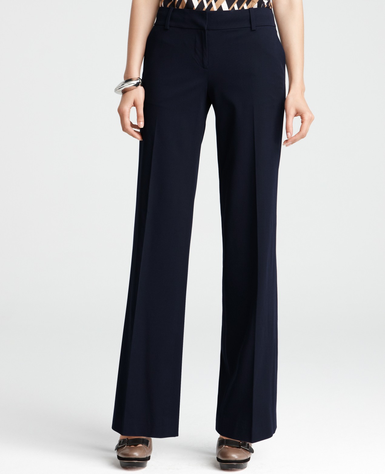 Ann Taylor Boutique Stretch Twill Modern Trousers in Blue (dark navy ...