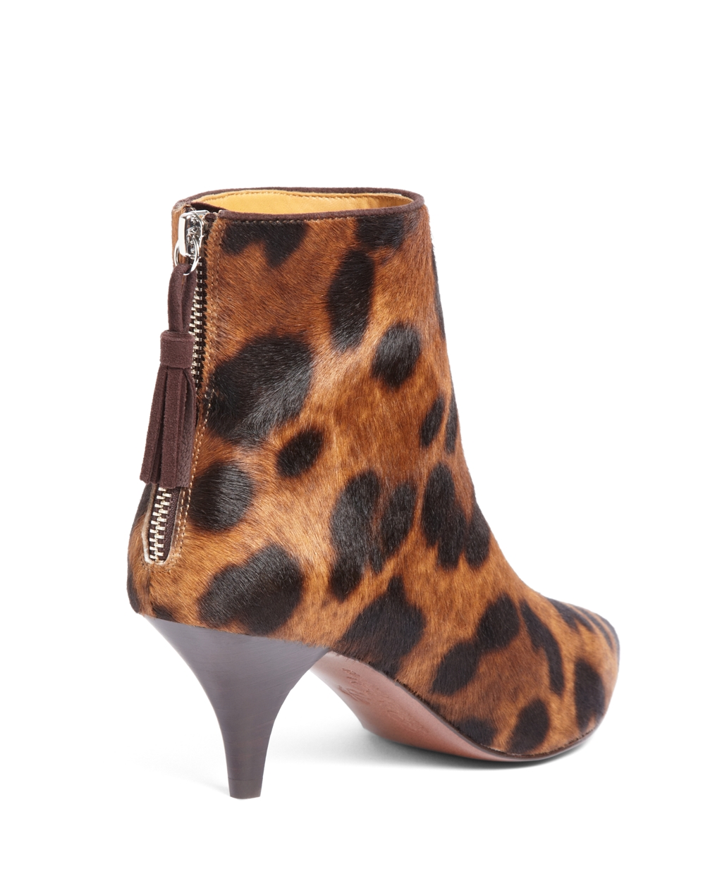 Lyst - Brooks Brothers Leopard Haircalf Kitten Heel Booties in Brown