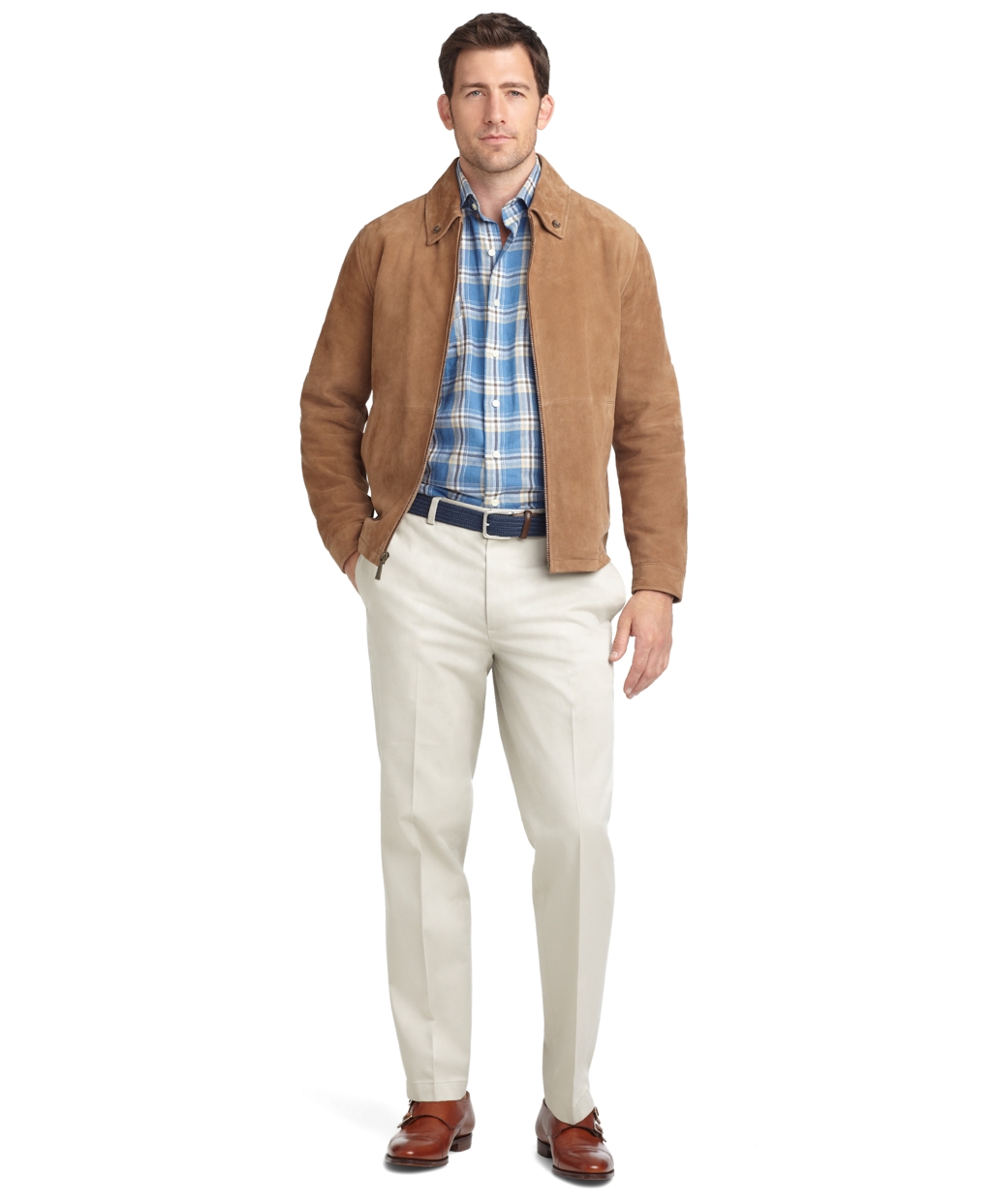 Lyst - Brooks Brothers Suede Jacket in Brown for Men