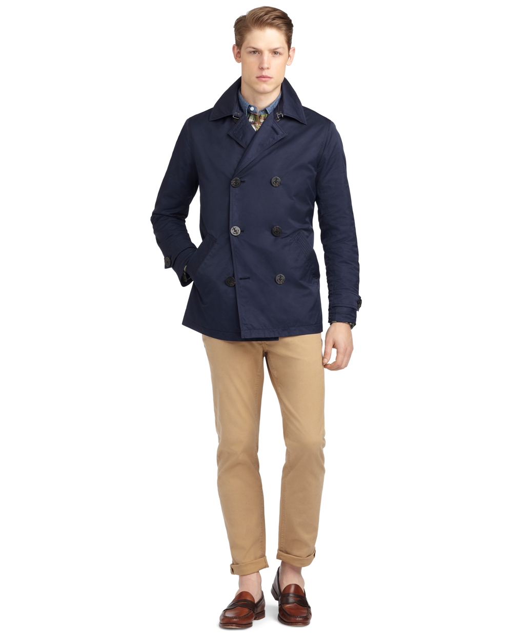 brooks brothers peacoat mens