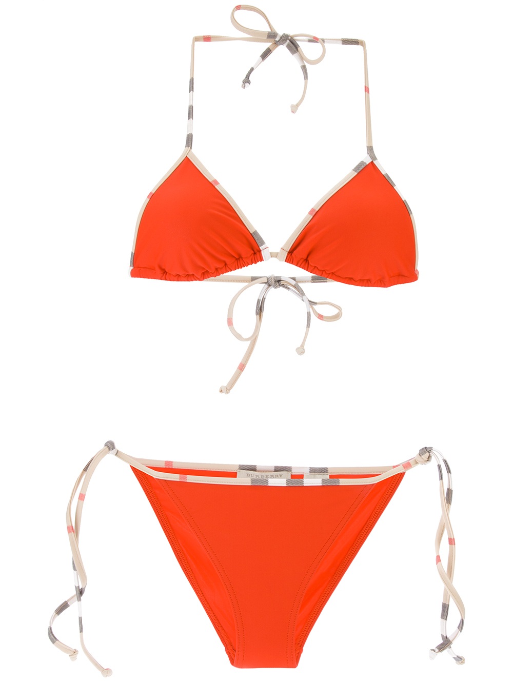 orange burberry bikini