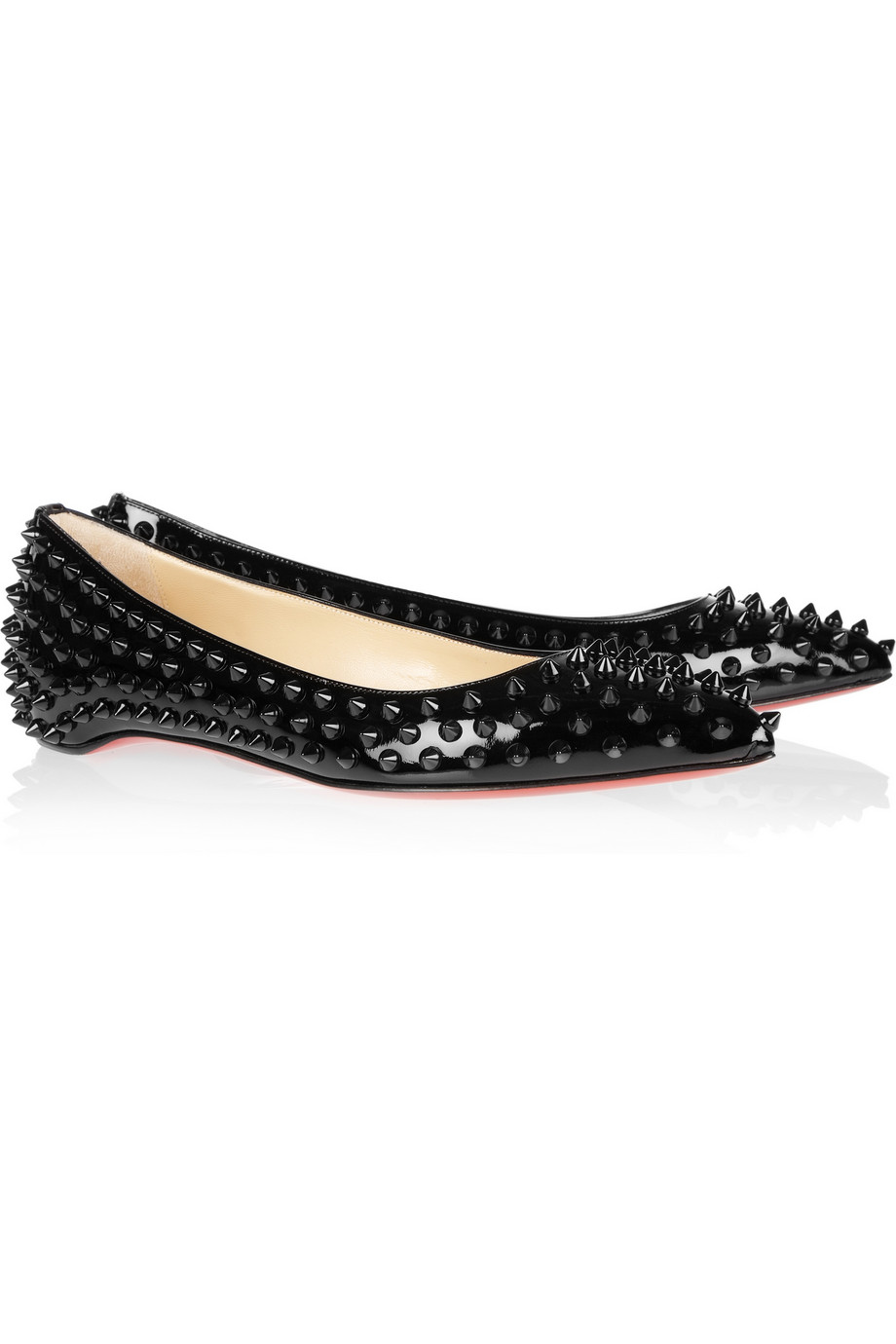 Christian Louboutin Pigalle Spikes Flat in Black -
