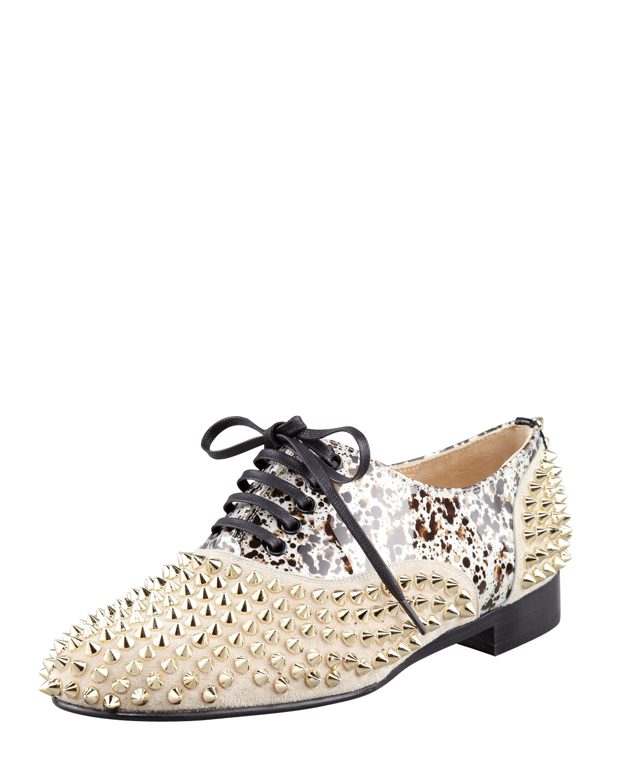 studded red flats