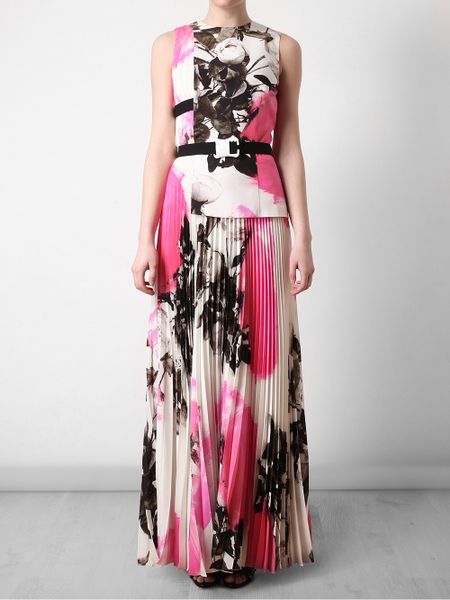 Christopher Kane Floral Printed Silk Dress in Floral (pink multi) | Lyst