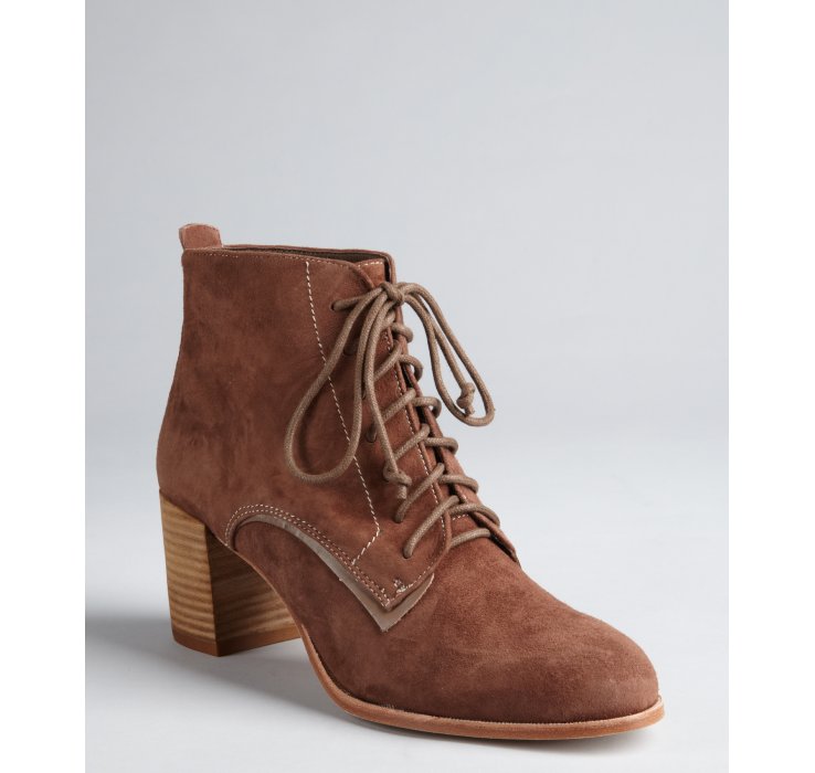 Dolce Vita Light Brown Suede Hal Lace Up Ankle Boots in Brown (light ...