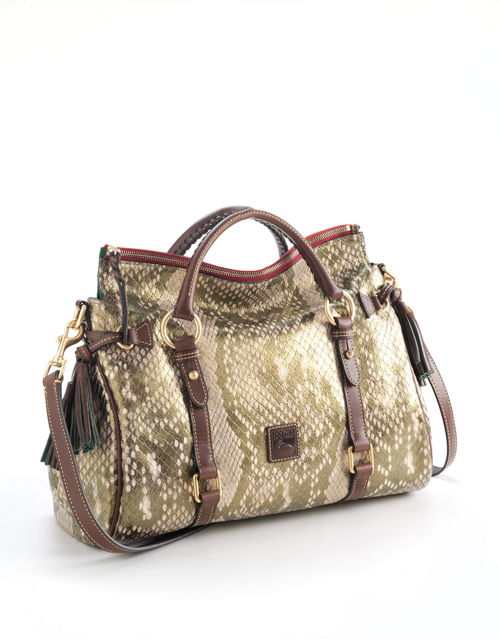 dooney & bourke woven embossed leather satchel