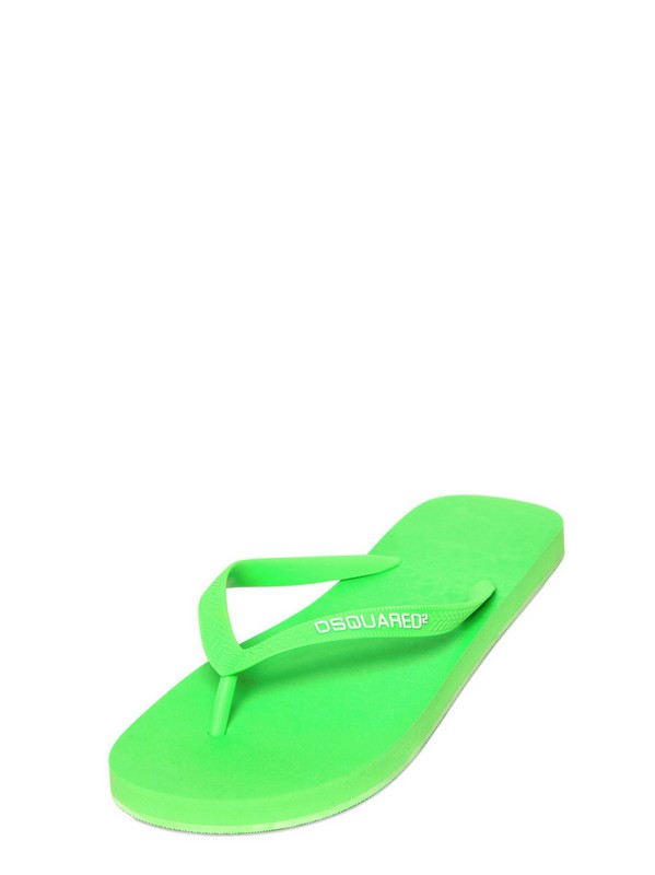 neon green flip flops