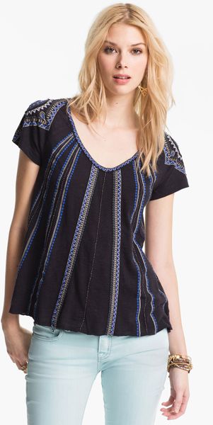 cropped peasant tee