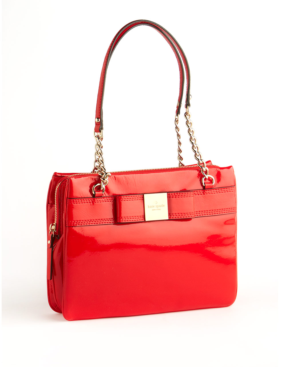 Kate Spade Patent Leather Shoulder Bag in Red - Lyst