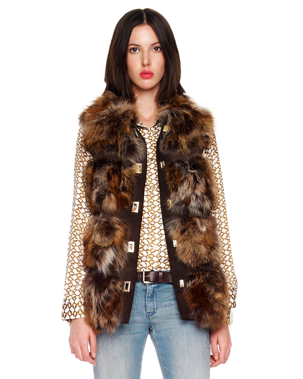 Michael Kors Fox Fur Lodge Vest in Espresso (Brown) Lyst
