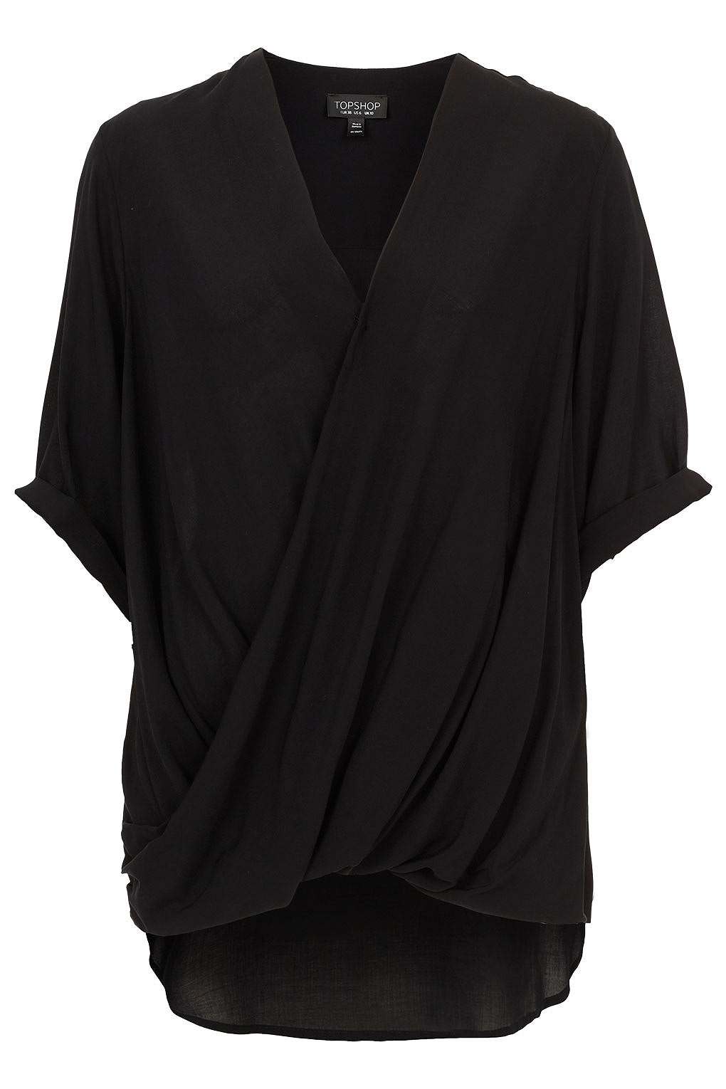 Topshop Casual Drape Top In Black Lyst