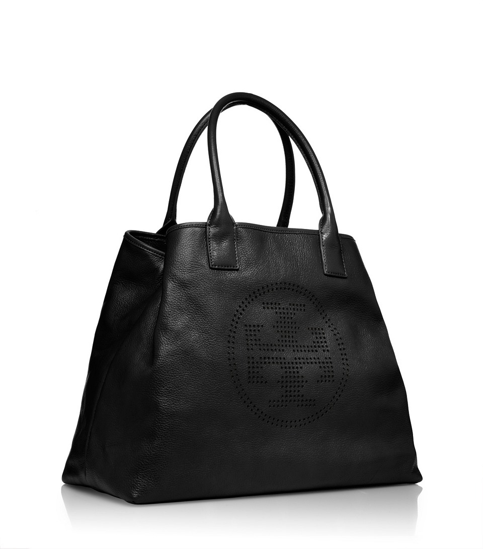 Pre-loved Tory Burch Perforated Saffiano Leather Tote - Black!
