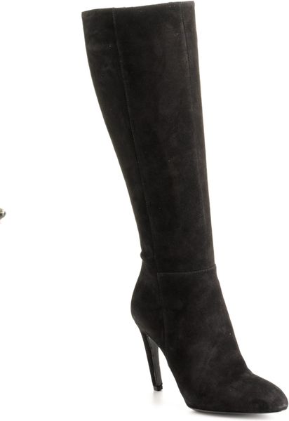 Via Spiga Bethany Tall Suede Boots in Black (black suede) | Lyst