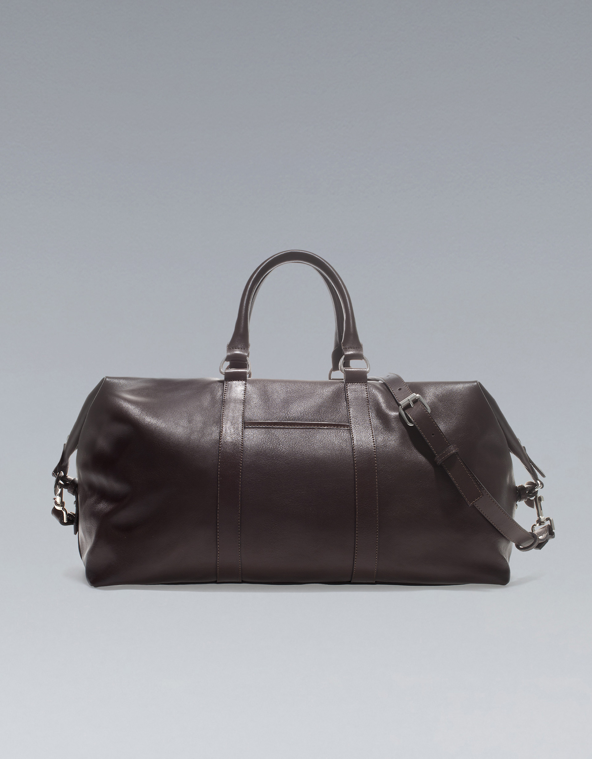 Zara Leather Weekend Bag in Brown for Men | Lyst