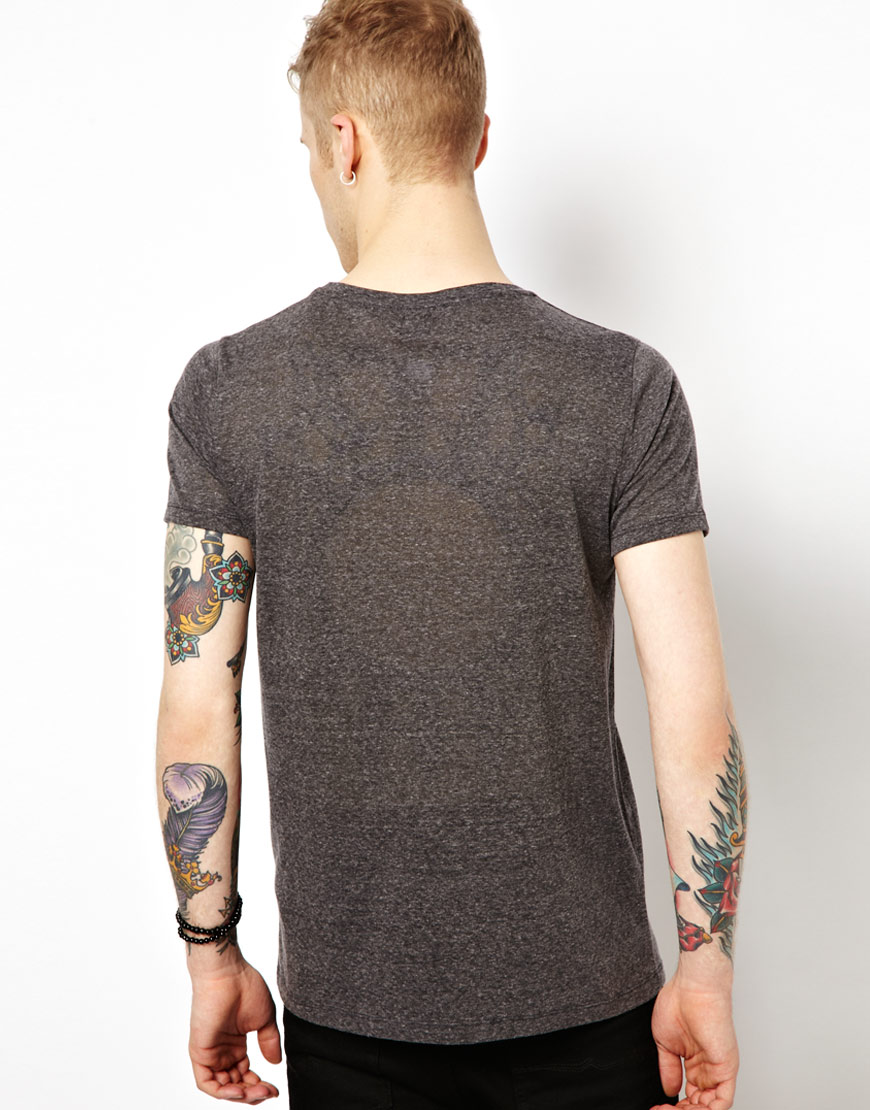 Lyst Asos Asos Tshirt with Studded Yoke in Gray for Men