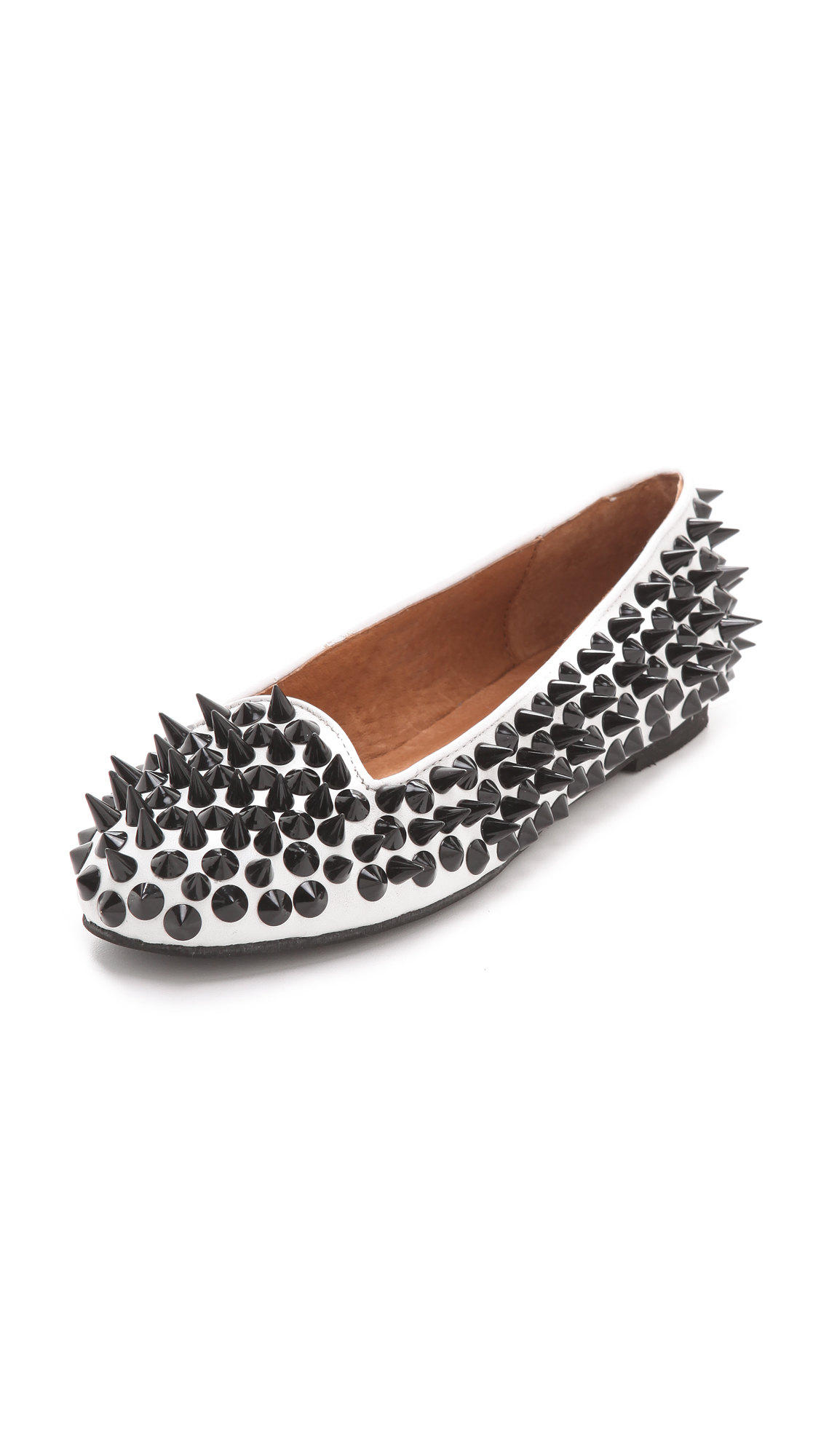 Krisp Soft Pu Metal Studded Nude Loafer Shoes