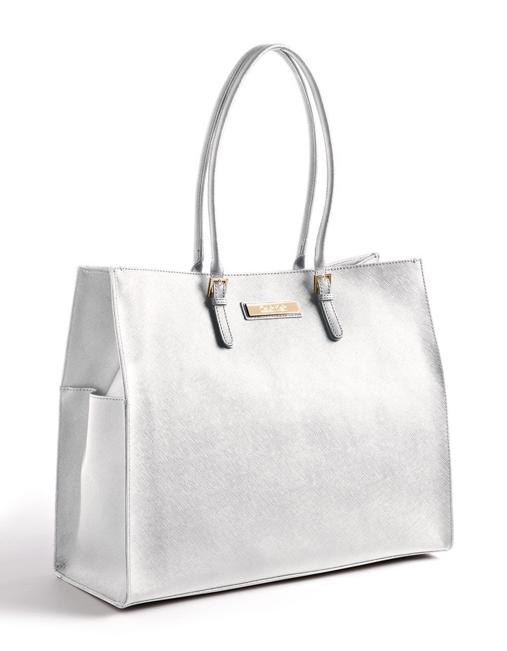Lyst Calvin klein Leather Tote Bag in White