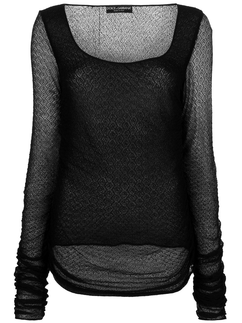 Dolce & gabbana Sheer Long Sleeve Top in Black Lyst