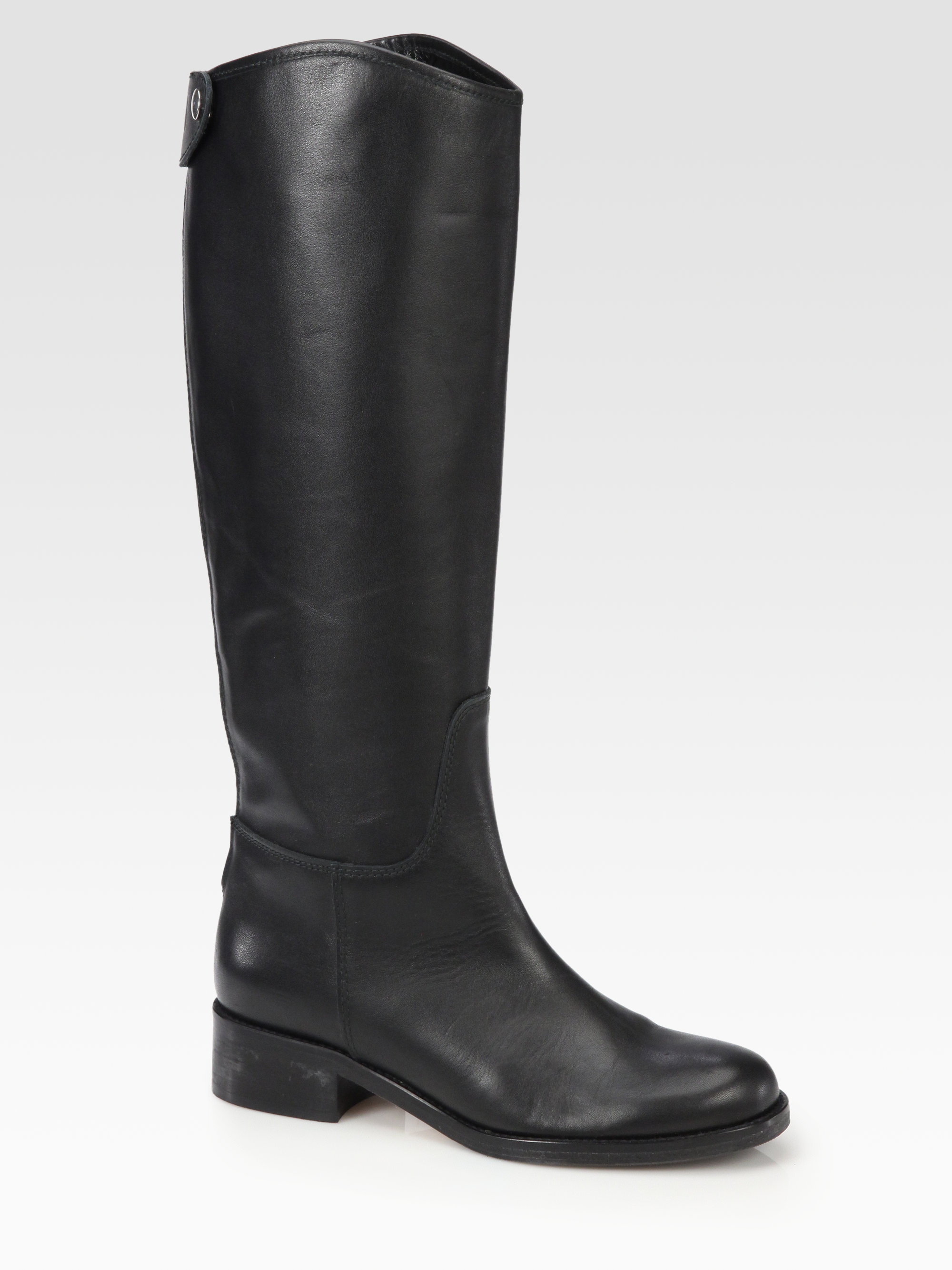HUNTER Leather Kneehigh Riding Boots in Black - Lyst