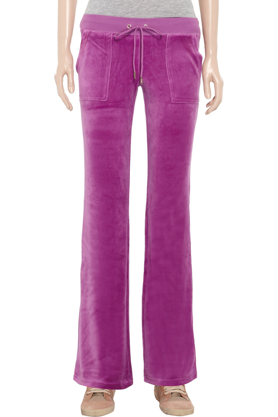 Juicy Couture Velour Flared Track Pants in Magenta (Purple) Lyst