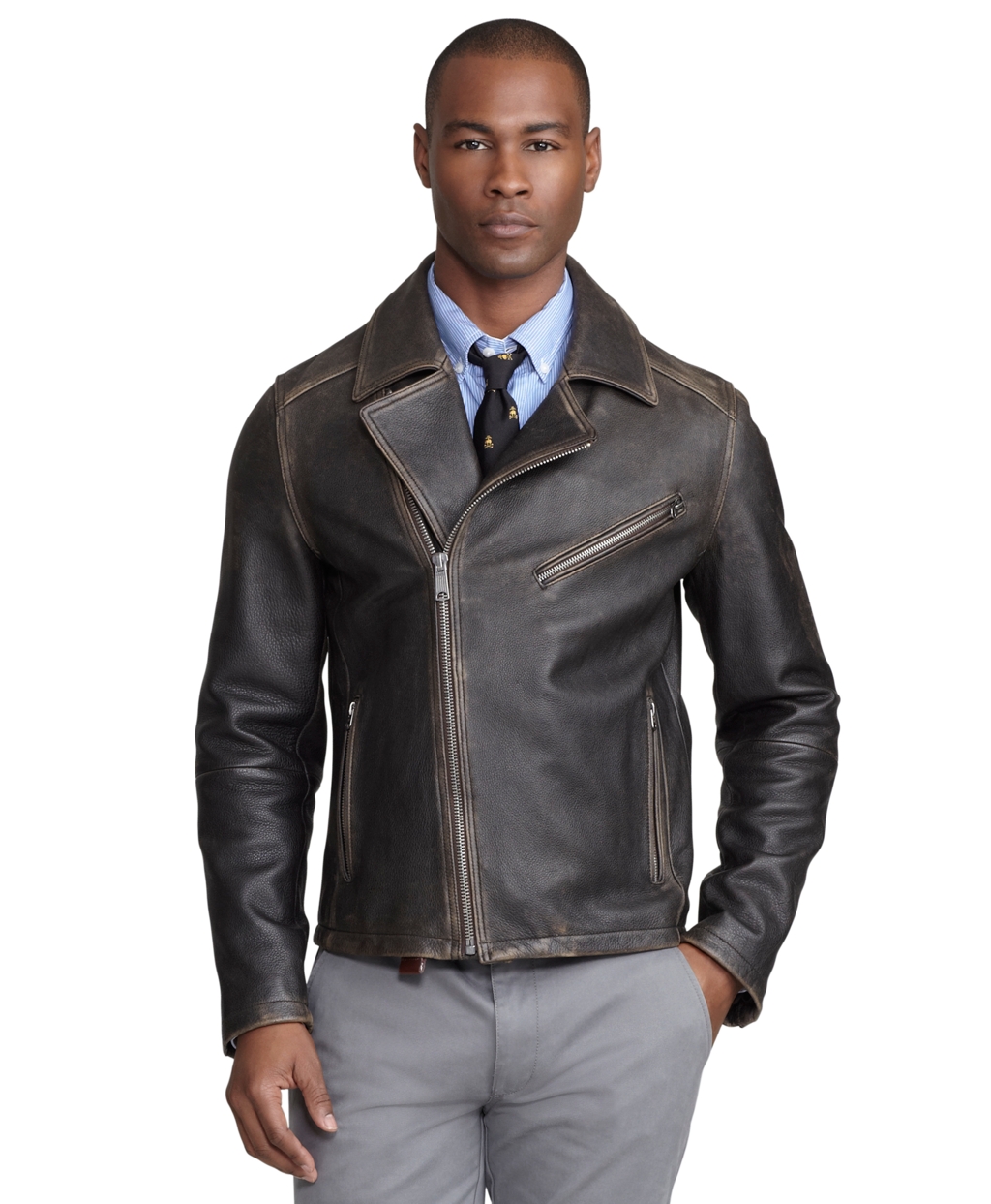 brooks leather vest