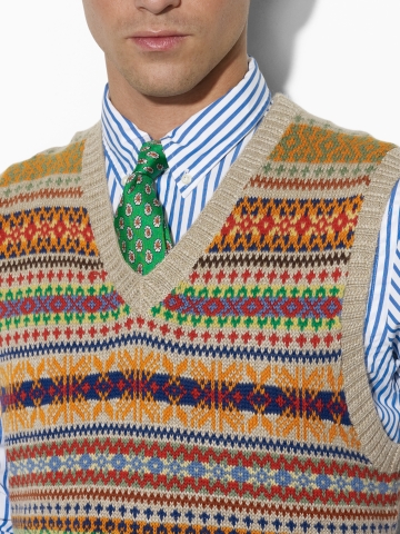 Polo Ralph Lauren Fair Isle Sweater Vest in Natural for Men | Lyst