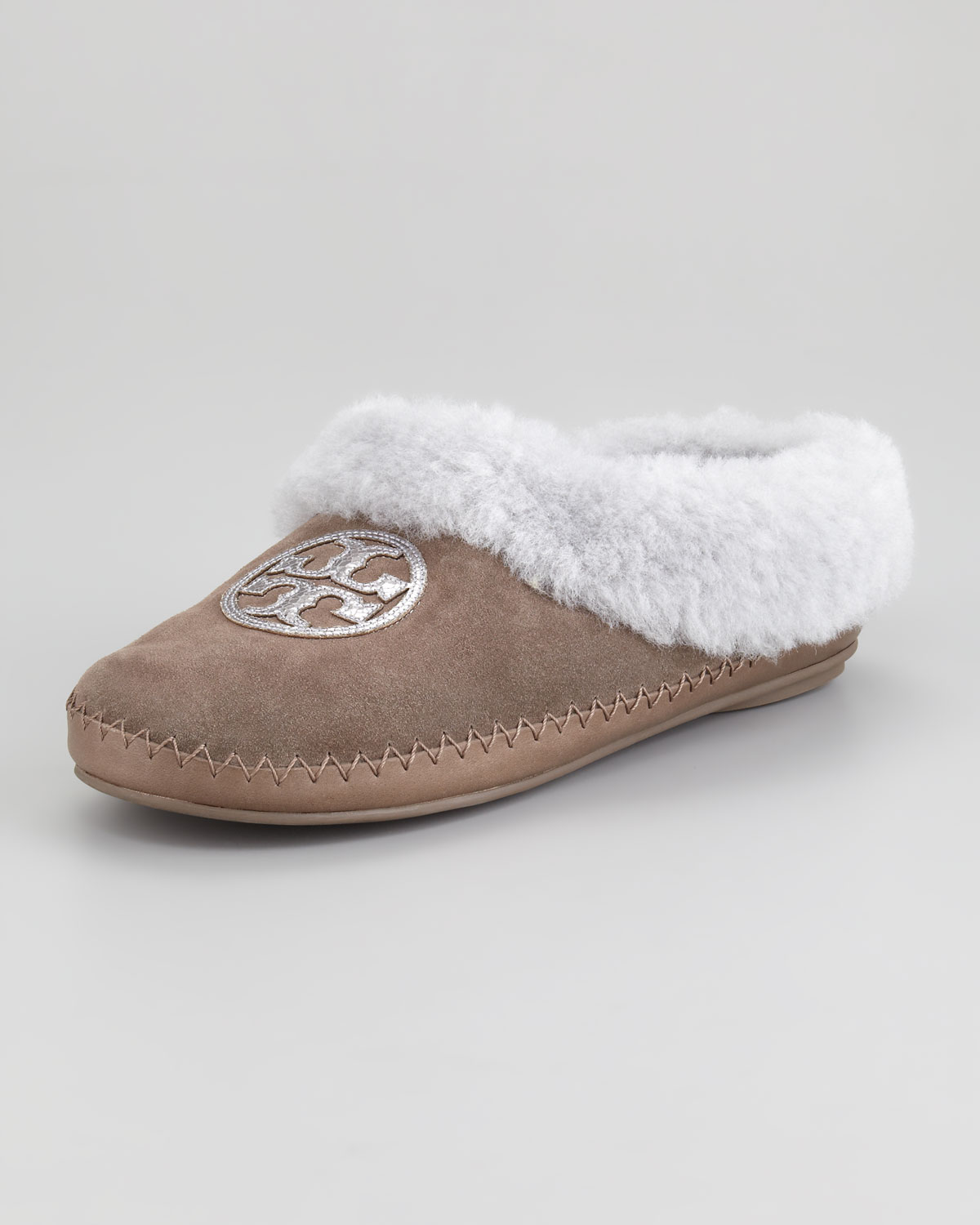tory burch fur slippers