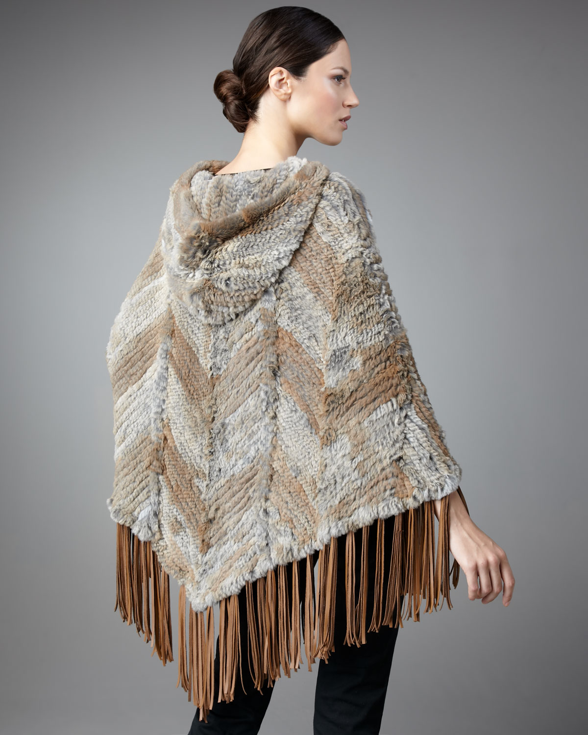 poncho rabbit fur