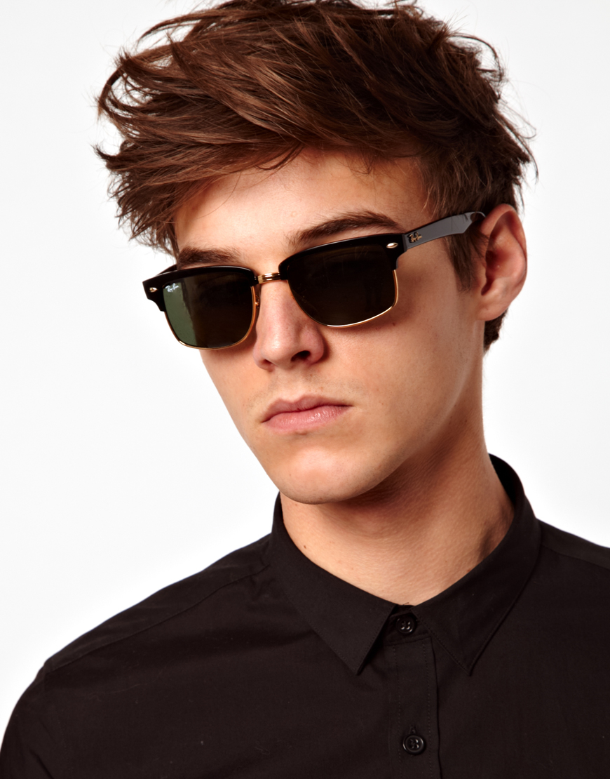 Ray-Ban Clubmaster Sunglasses in Black for Men | Lyst