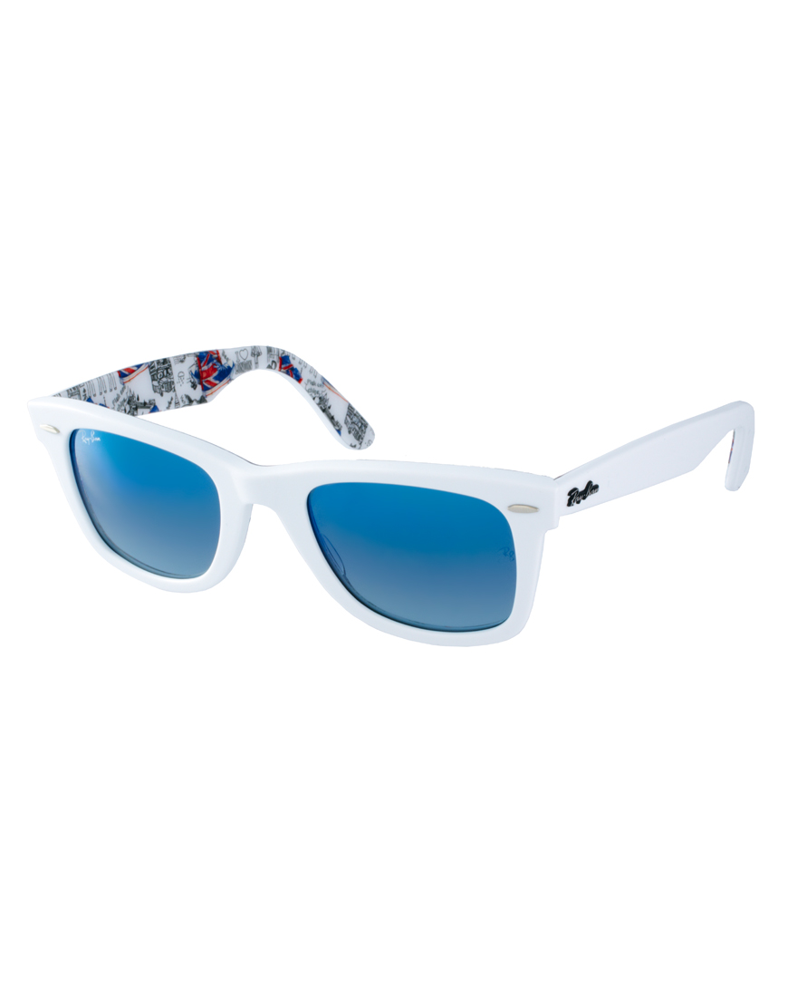 Ray-Ban Wayfarer Sunglasses with Internal London Print in White for Men |  Lyst