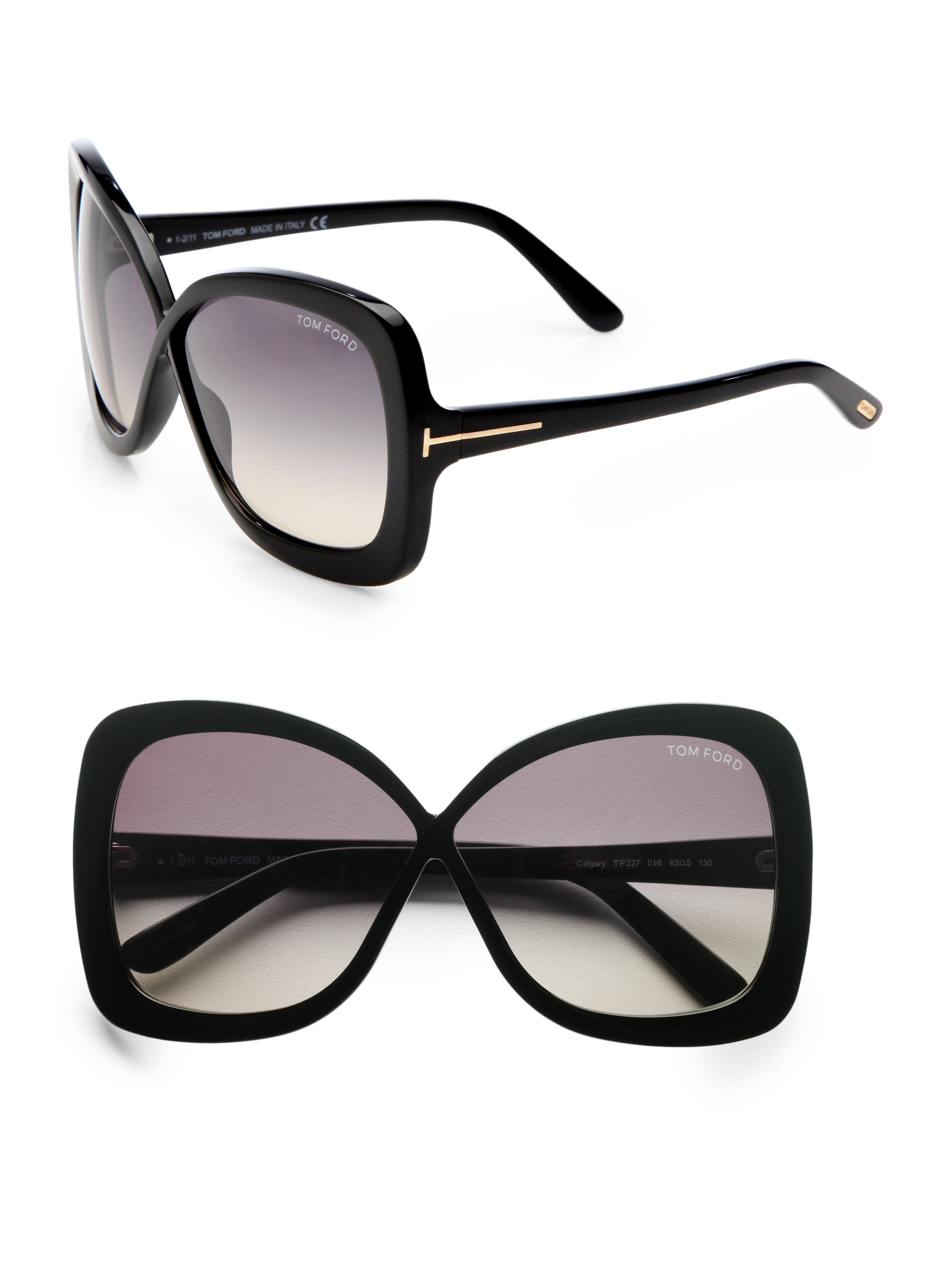 Tom Ford Calgary Acetate Butterfly Sunglasses in Black - Lyst