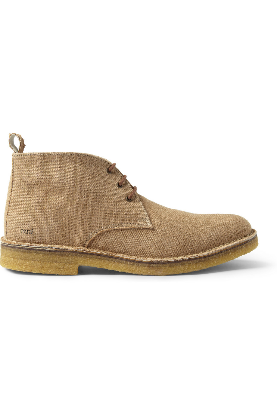 AMI Crepe Sole Canvas Desert Boots in Natural for Men Lyst