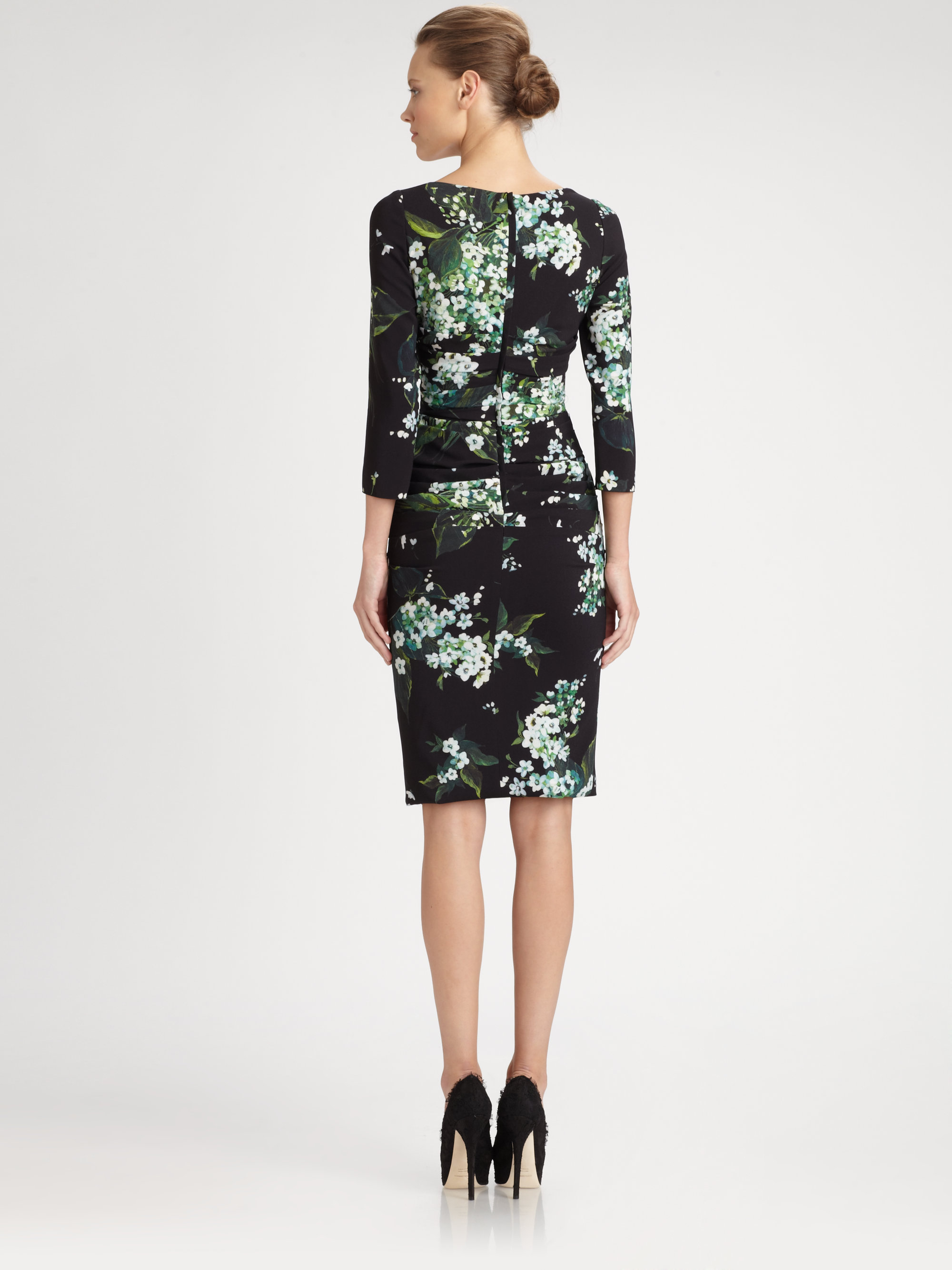 Dolce & Gabbana Lily Print Dress in Black - Lyst