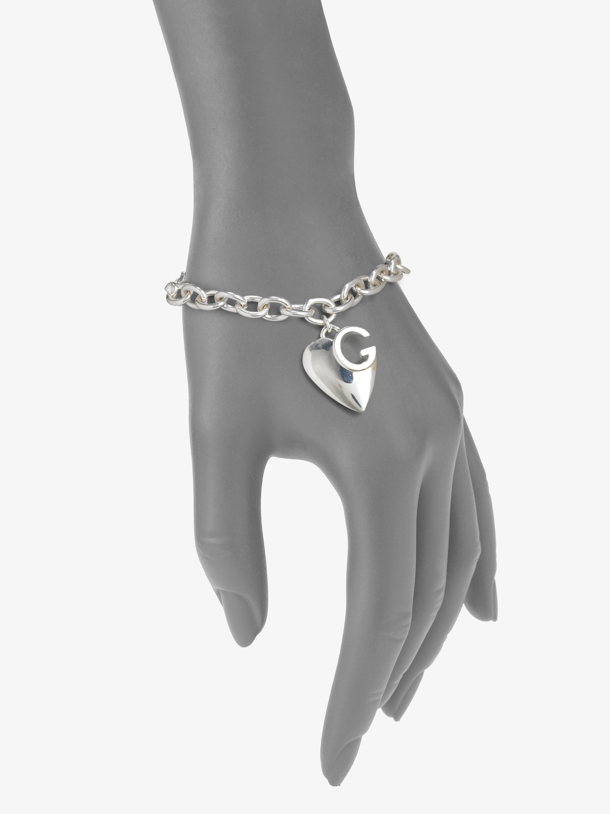 gucci sterling silver heart bracelet