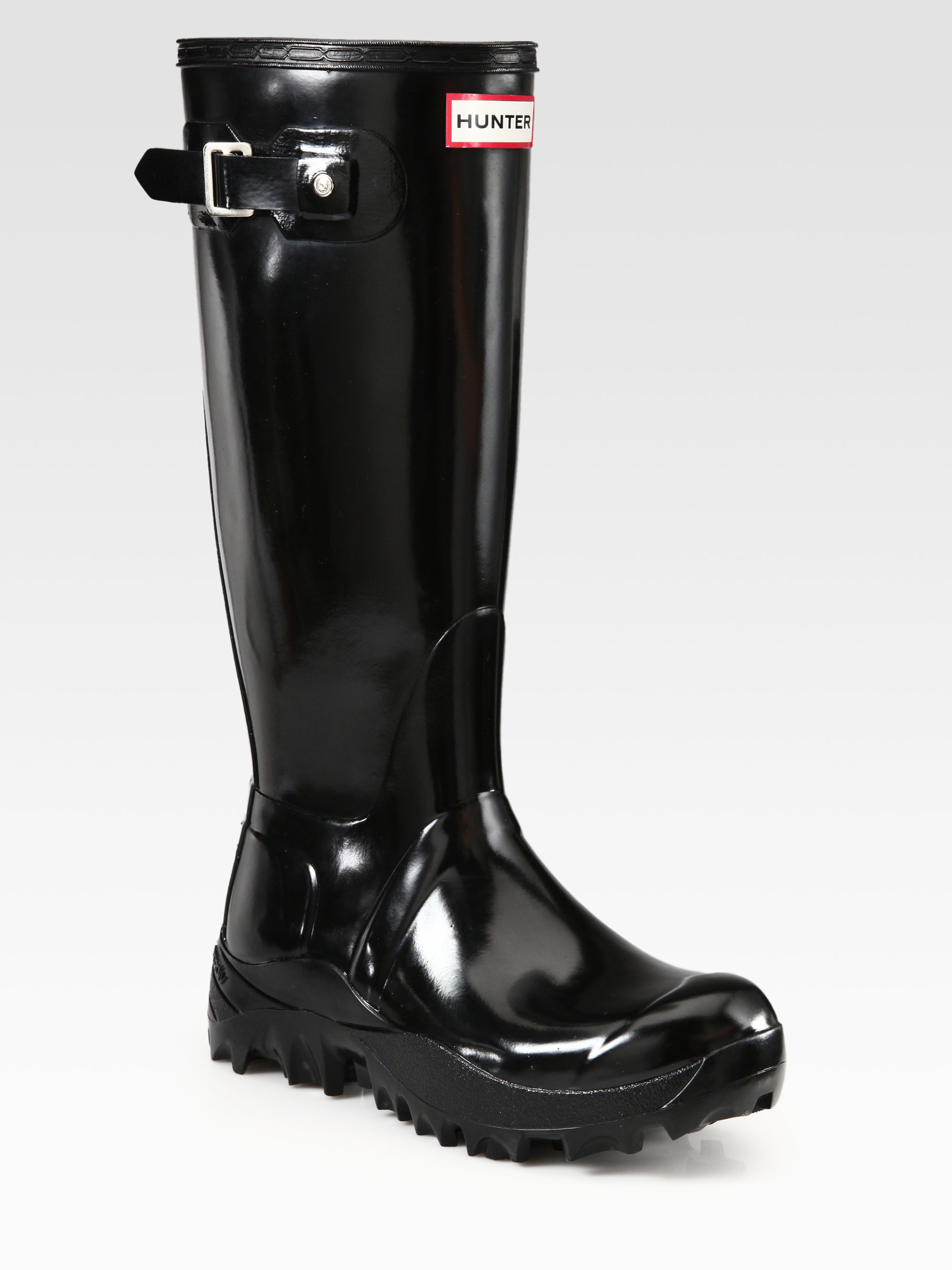 Hunter Gloss Finish Snow Boots in Black Lyst