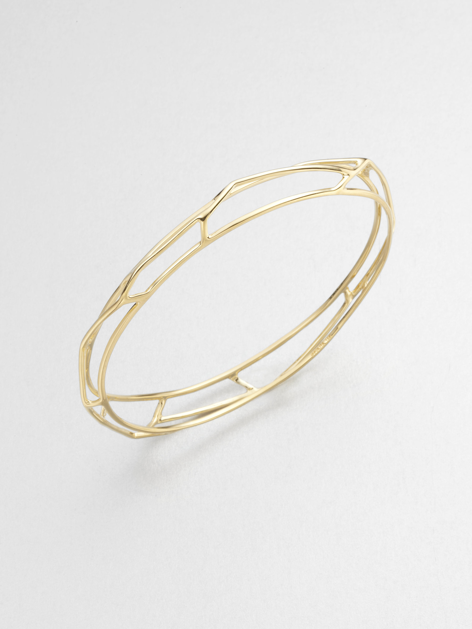 Lyst Ippolita 18k Yellow Gold Open Frame Bangle Bracelet in Metallic