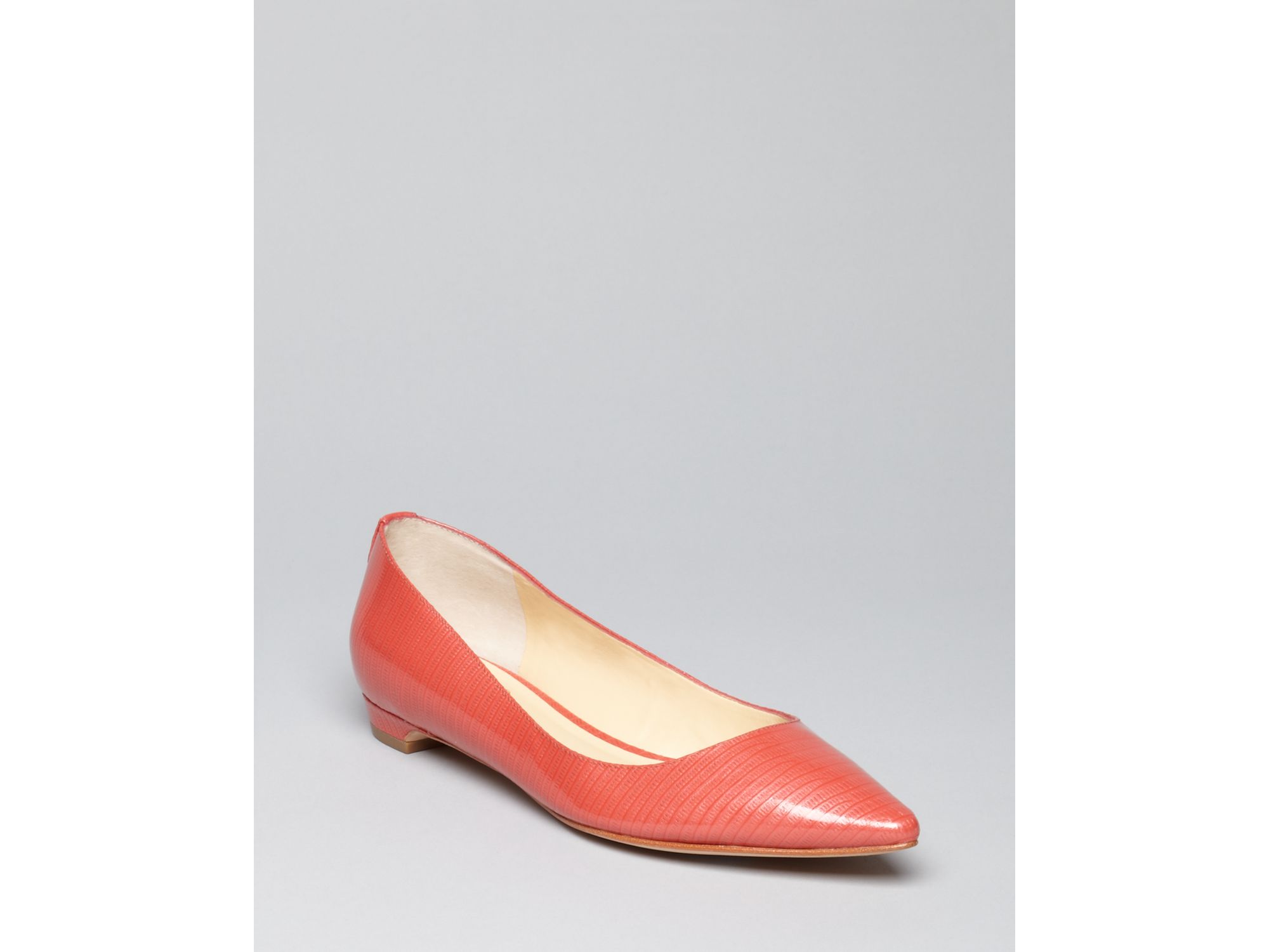 orange pointed toe flats