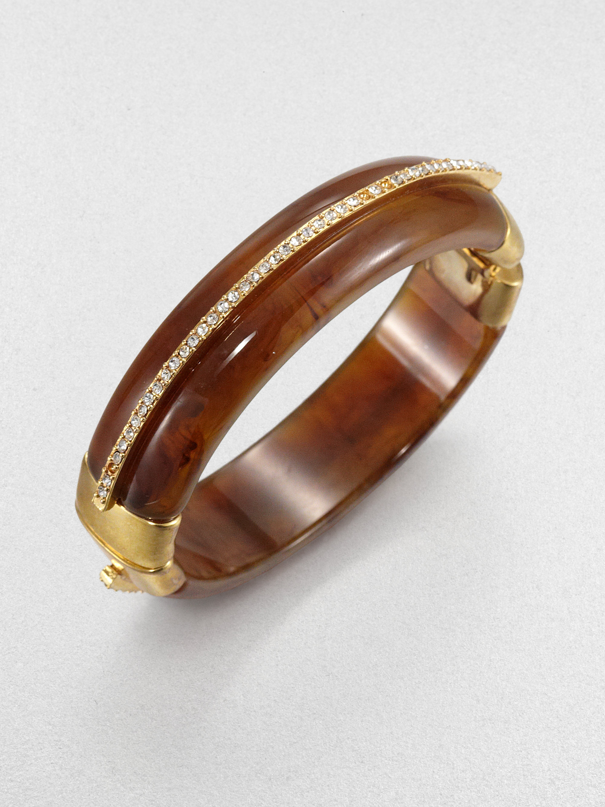 Lyst Kara ross Sparkle Accented Bangle Bracelet in Brown