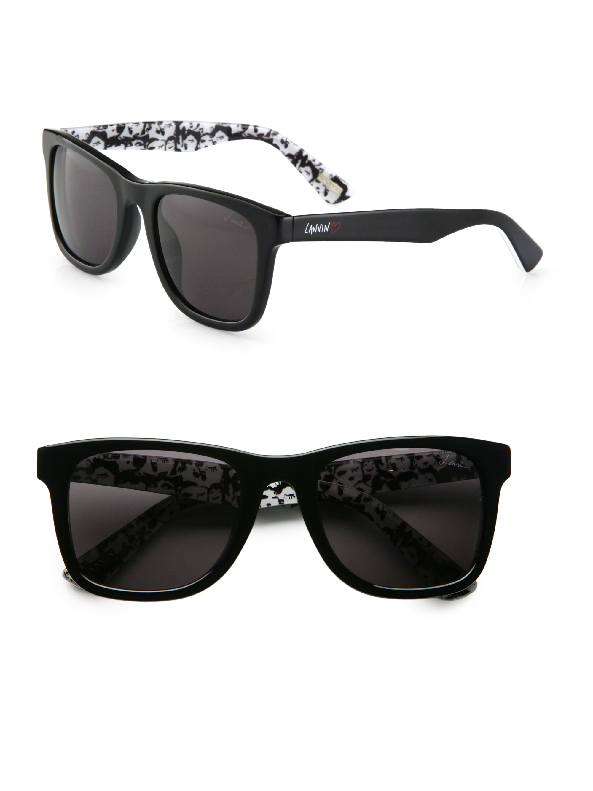 black wayfarer glasses