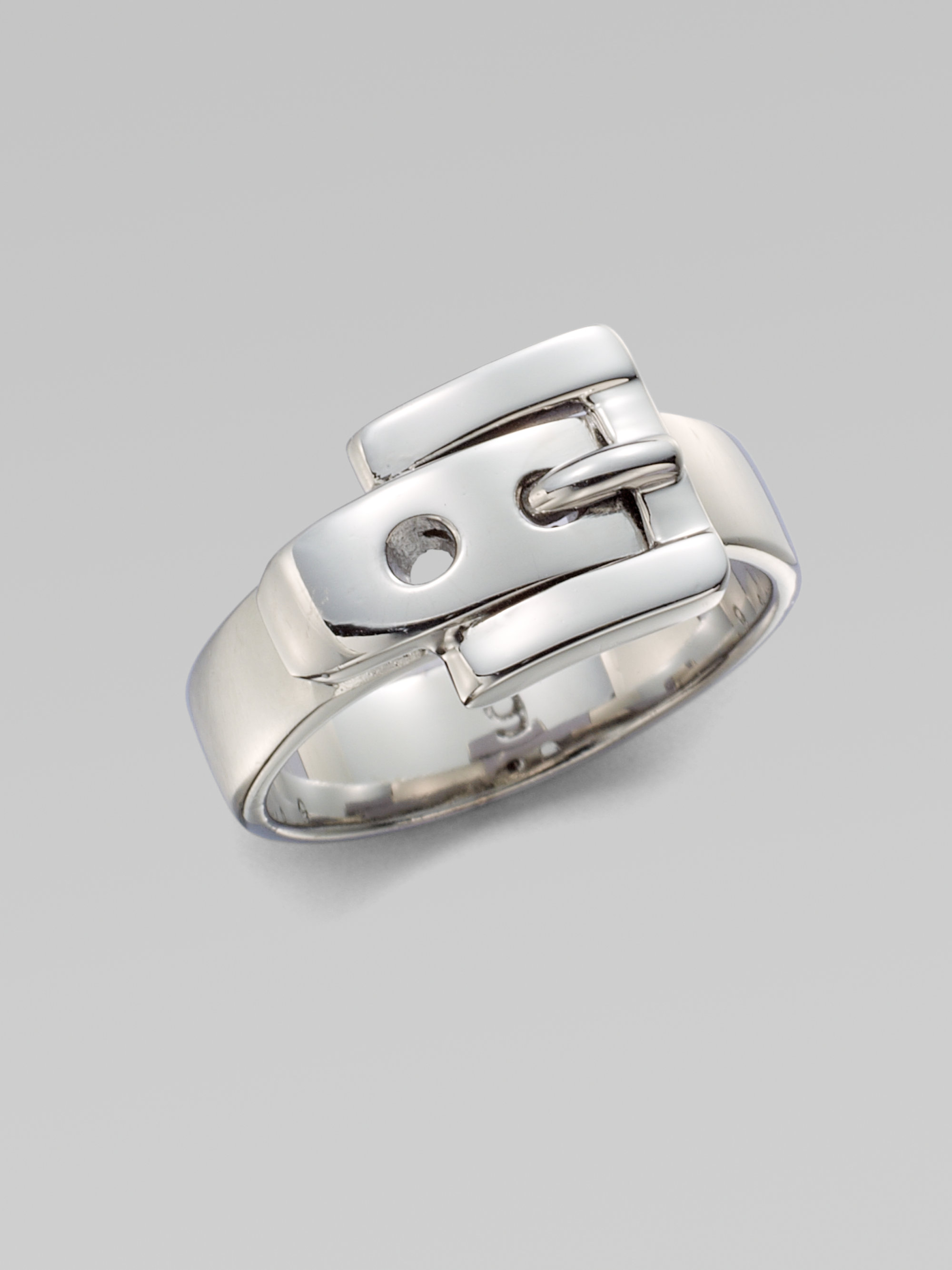 Michael Kors Belt Buckle Ring in Silver (Metallic) - Lyst