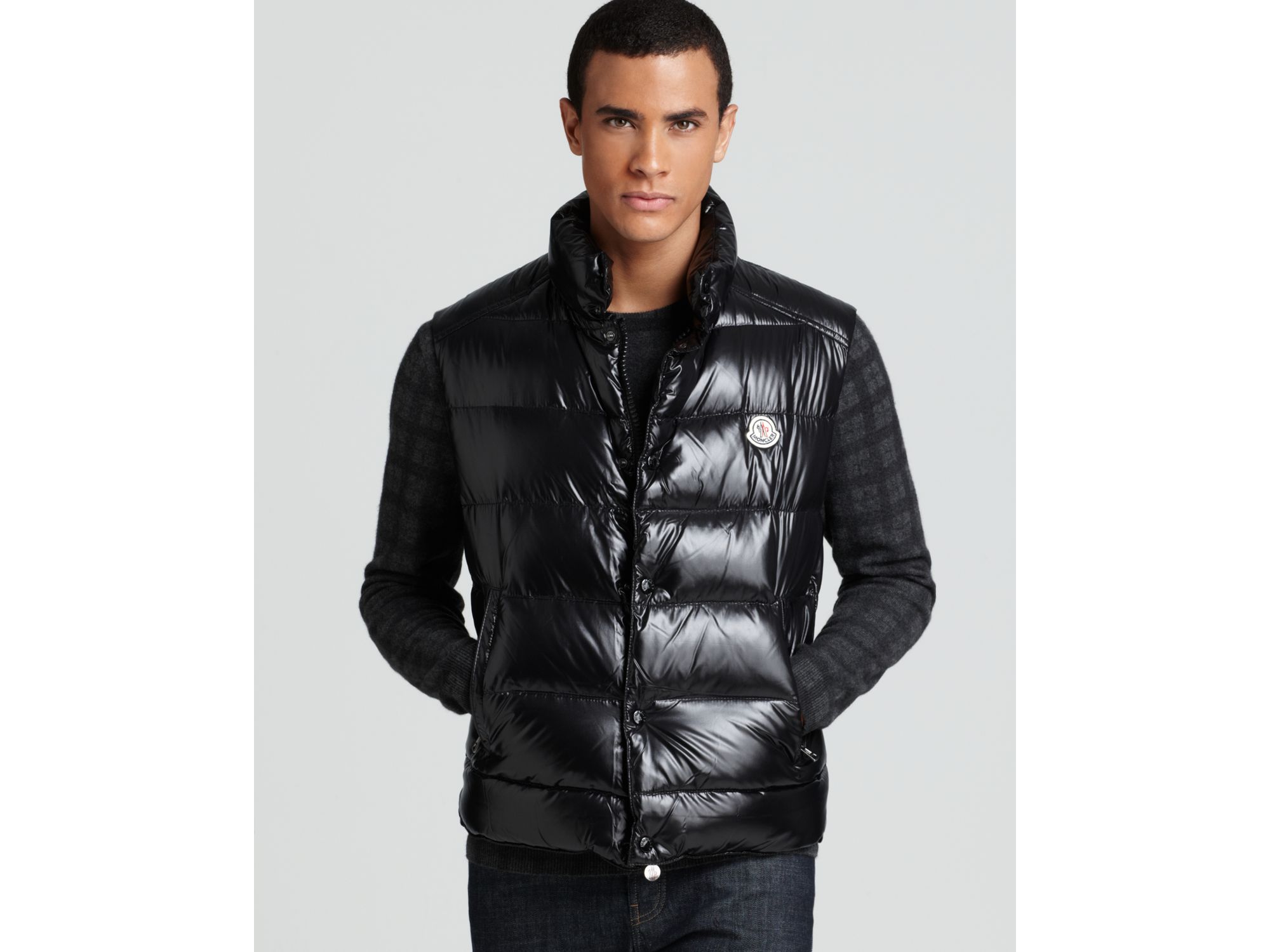 Lyst - Moncler Shiny Tib Vest in Black for Men