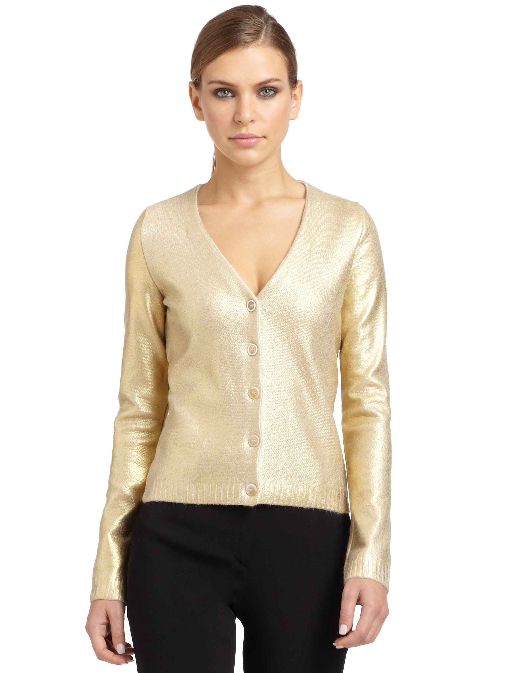 ladies gold cardigan