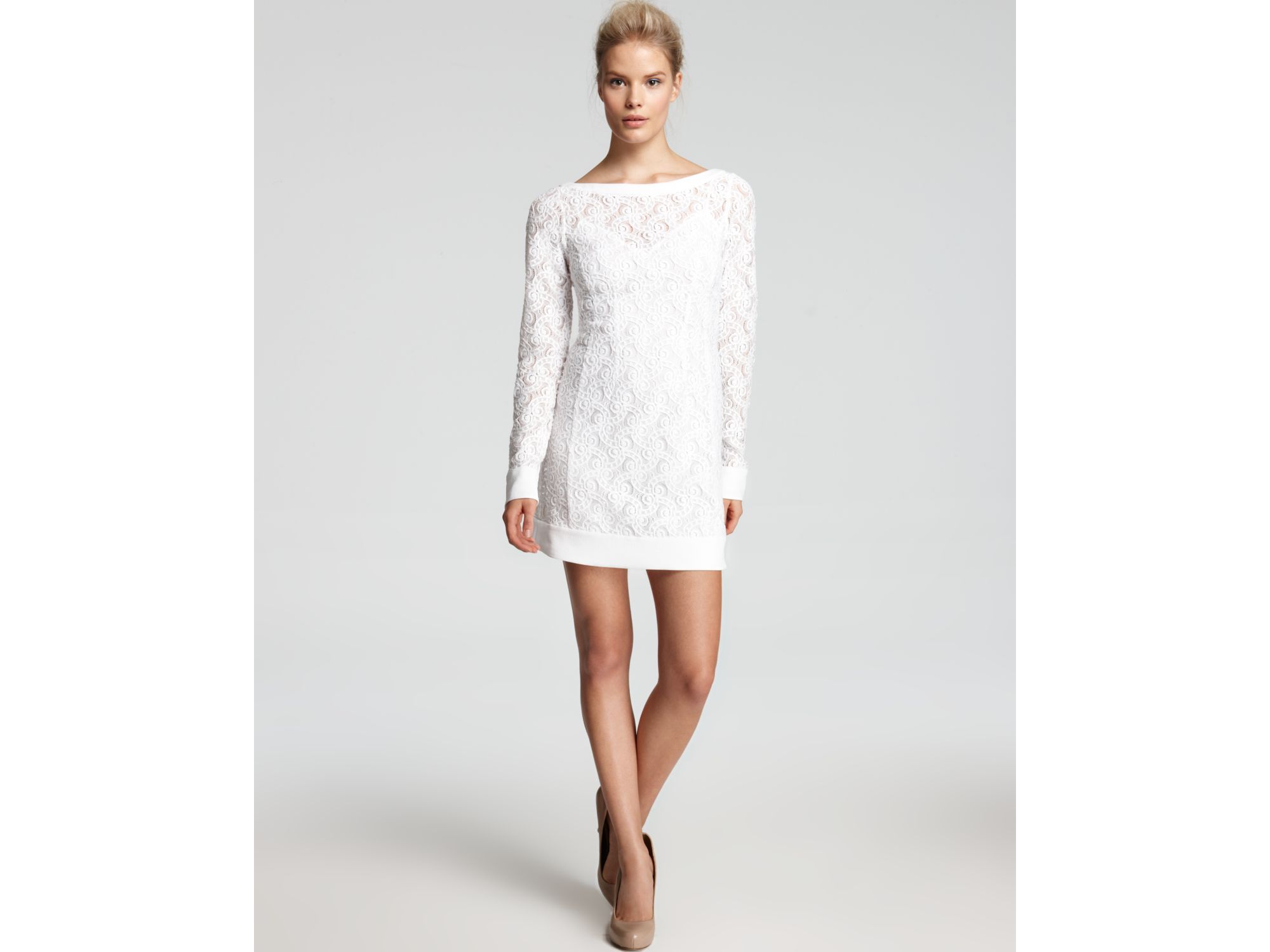 nanette lepore white lace dress
