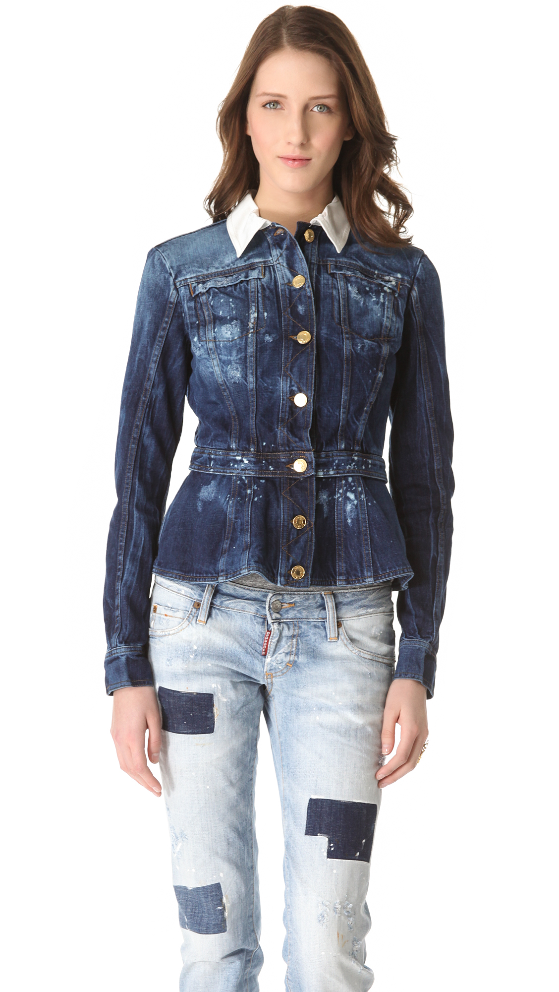 civilisere frynser Høflig Balmain Fitted Denim Jacket in Blue - Lyst