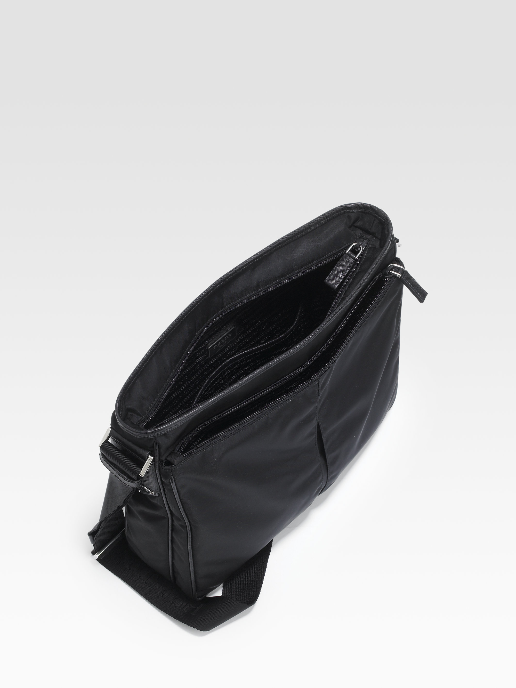 Prada Nylon Large Crossbody Bag in Black for Men - Lyst