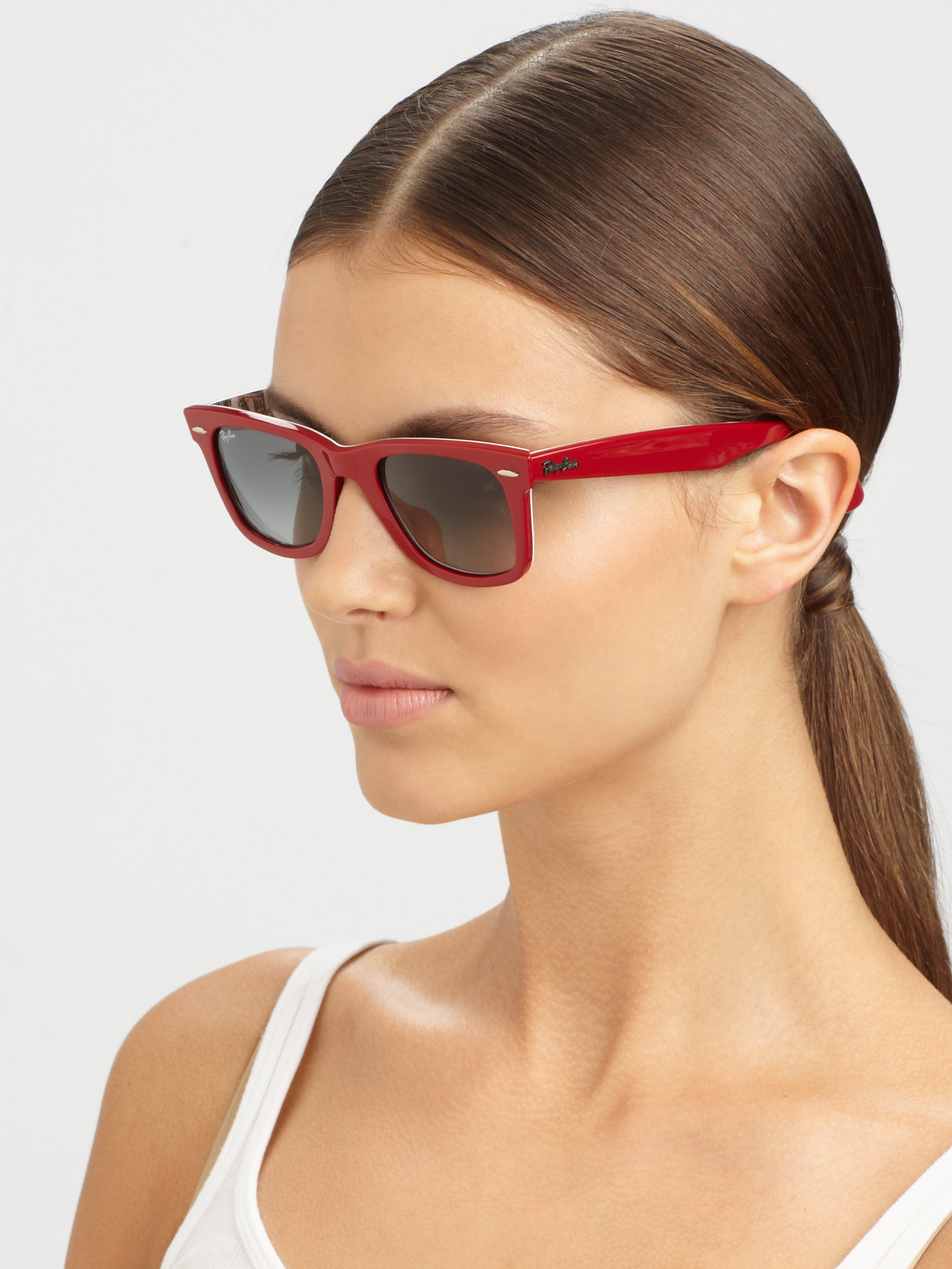 Ray-Ban London Wayfarer 50mm Sunglasses in Red | Lyst